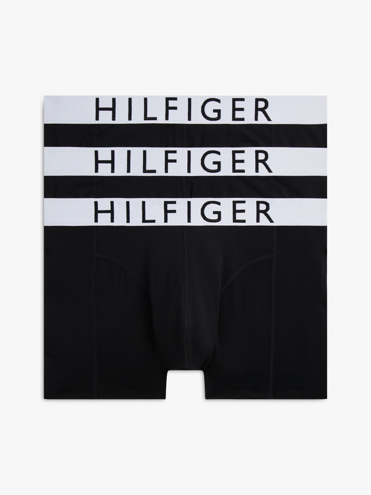 3-Pack Microfibre Logo Waistband Trunks — Black