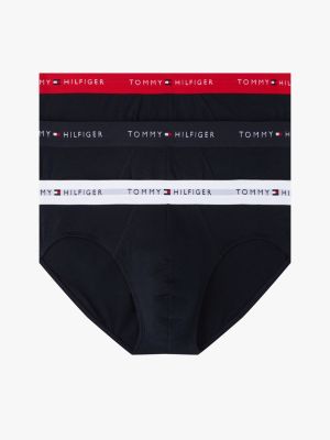 lot de 3 slips signature à ceinture à logo plusieurs couleurs pour hommes tommy hilfiger