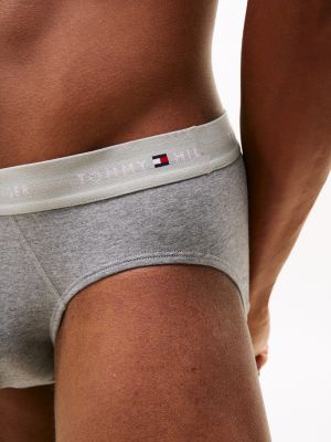 lot de 3 slips signature à ceinture à logo plusieurs couleurs pour hommes tommy hilfiger