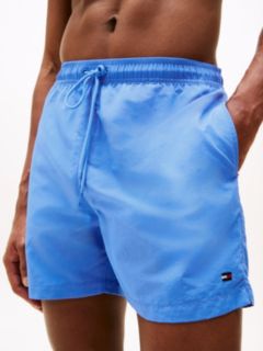 Flag Embroidery Mid Length Swim Shorts — Blue 3