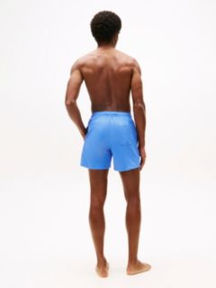 Flag Embroidery Mid Length Swim Shorts — Blue 4