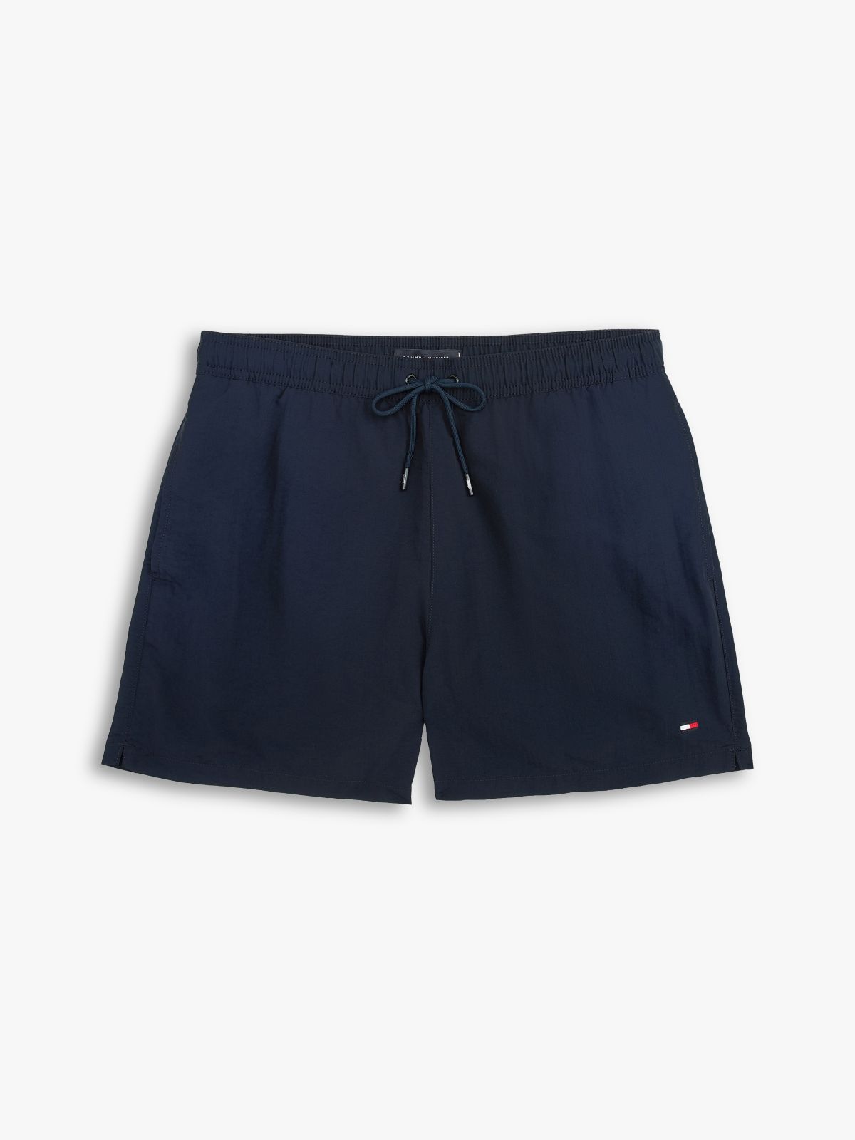 Flag Embroidery Mid Length Swim Shorts — Blue