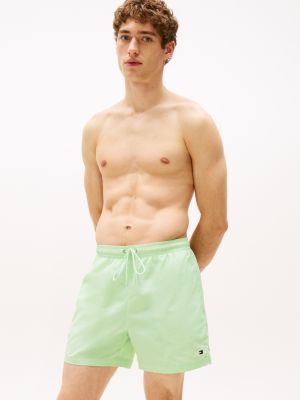 green essential mid length swim shorts for men tommy hilfiger