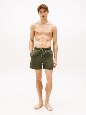 khaki essential mid length swim shorts for men tommy hilfiger