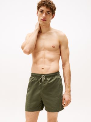 khaki essential mid length swim shorts for men tommy hilfiger