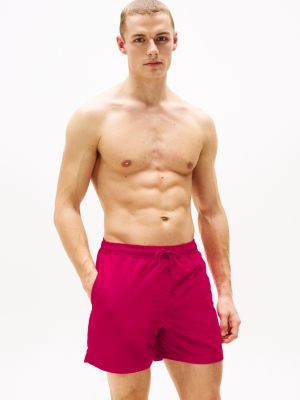 pink essential mid length swim shorts for men tommy hilfiger