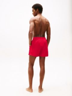 Flag Embroidery Mid Length Swim Shorts — Red 4