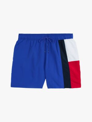 meerdere kleuren medium lange slim fit zwemshort met vlag voor heren - tommy hilfiger