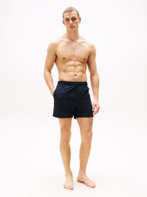 multi hilfiger flag slim mid length swim shorts for men tommy hilfiger