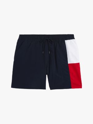 multi hilfiger flag slim mid length swim shorts for men tommy hilfiger