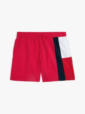 meerdere kleuren medium lange slim fit zwemshort met vlag voor heren - tommy hilfiger