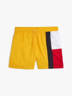 multi hilfiger flag slim mid length swim shorts for men tommy hilfiger