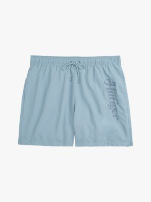 grau signature mittellange badeshorts mit logo für herren - tommy hilfiger