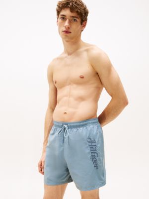 grey signature logo mid length swim shorts for men tommy hilfiger