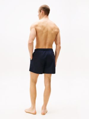 blau signature mittellange badeshorts mit logo für herren - tommy hilfiger