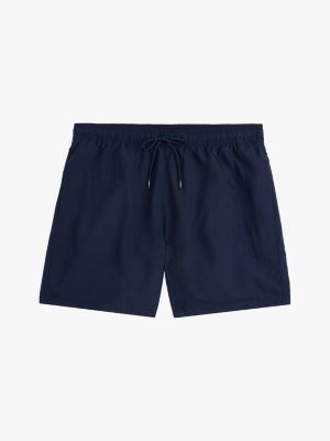 blue signature logo mid length swim shorts for men tommy hilfiger