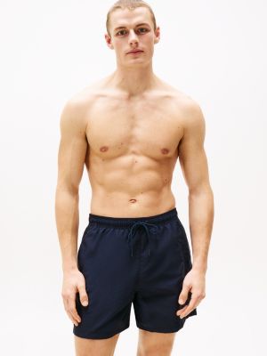 blau signature mittellange badeshorts mit logo für herren - tommy hilfiger