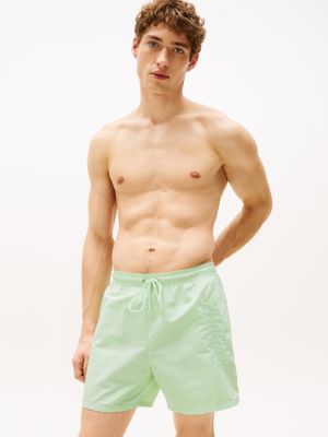 green signature logo mid length swim shorts for men tommy hilfiger