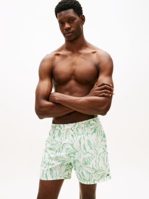 green print mid length swim shorts for men tommy hilfiger