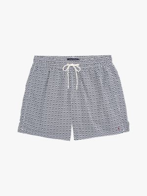 multi mittellange badeshorts mit print für herren - tommy hilfiger