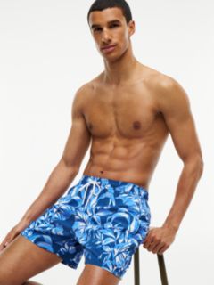 Essential Print Mid Length Swim Shorts — Blue 3