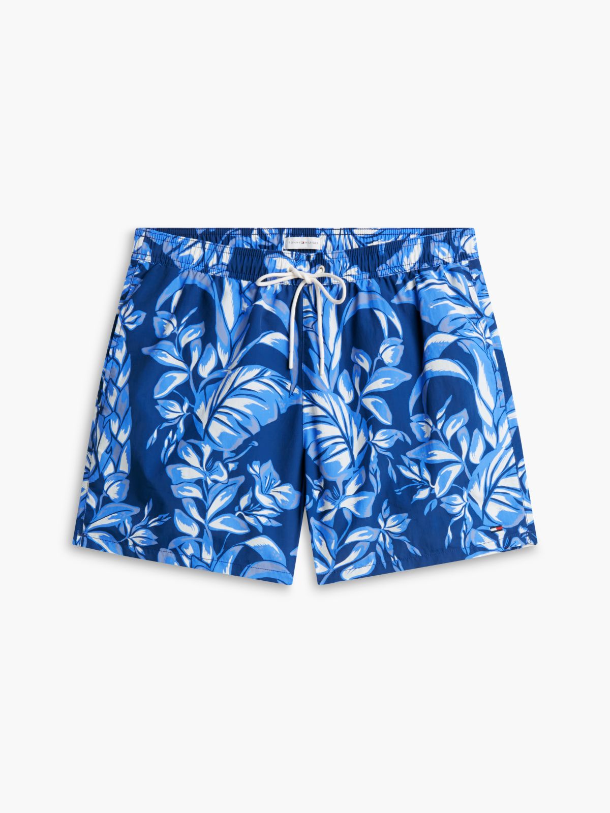 Essential Print Mid Length Swim Shorts — Blue