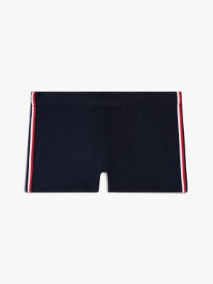 blauw zwemshort met signature-streep voor heren - tommy hilfiger