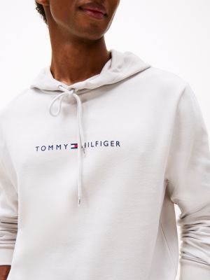 felpa lounge original con cappuccio bianco da uomini tommy hilfiger