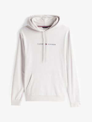 felpa lounge original con cappuccio bianco da uomini tommy hilfiger