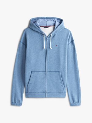 felpa lounge relaxed fit con cappuccio blu da uomini tommy hilfiger