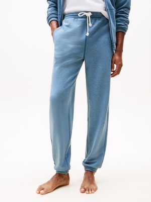 joggers lounge con fascia elastica blu da uomini tommy hilfiger