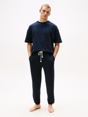 blue cuffed lounge joggers for men tommy hilfiger