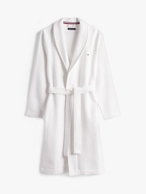 white th original waffle bathrobe for men tommy hilfiger