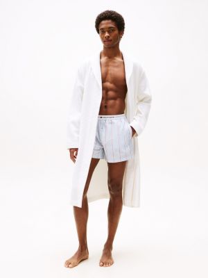 peignoir de bain original à texture alvéolée white pour hommes tommy hilfiger