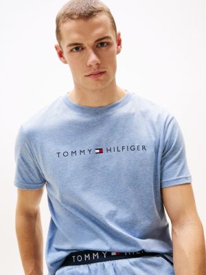 camiseta th original azul de hombres tommy hilfiger