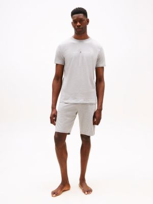 t-shirt lounge original grigio da uomini tommy hilfiger