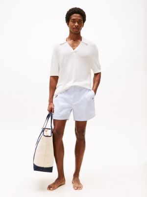 white essential knit polo shirt for men tommy hilfiger