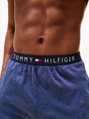 blue original jersey cuffed pyjama bottoms for men tommy hilfiger