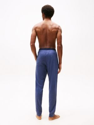 blue original jersey cuffed pyjama bottoms for men tommy hilfiger