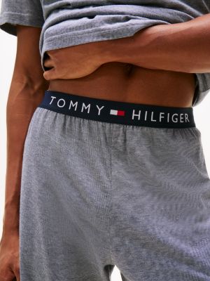 grau original gestreiftes pyjama-set aus jersey für herren - tommy hilfiger