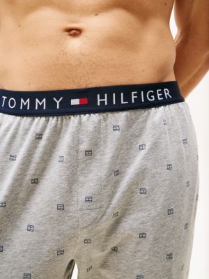grey th original jersey cuffed pyjama bottoms for men tommy hilfiger