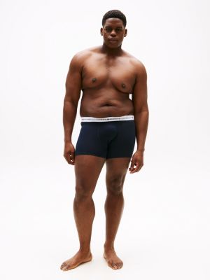 multi plus 3-pack logo waistband trunks for men tommy hilfiger