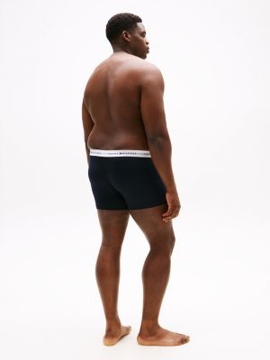 multi plus 3-pack logo waistband trunks for men tommy hilfiger