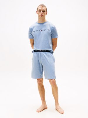 shorts pigiama original in jersey blue da uomini tommy hilfiger