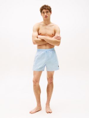 blau mittellange badeshorts mit th-monogramm für herren - tommy hilfiger