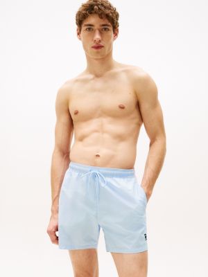 blau mittellange badeshorts mit th-monogramm für herren - tommy hilfiger