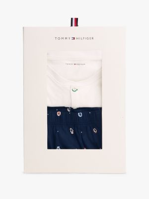 multi henley-pyjama mit geschenkbox für herren - tommy hilfiger
