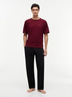 Textured Raglan Sleeve Lounge T-Shirt — Burgundy 2