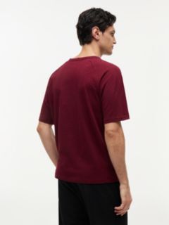 Textured Raglan Sleeve Lounge T-Shirt — Burgundy 4