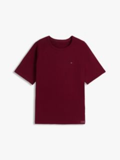 Textured Raglan Sleeve Lounge T-Shirt — Burgundy 5